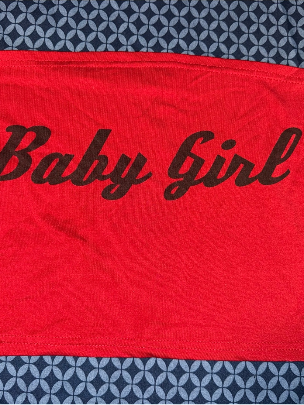 ROMWE Red Tube Top with Black 'Baby Girl' Script